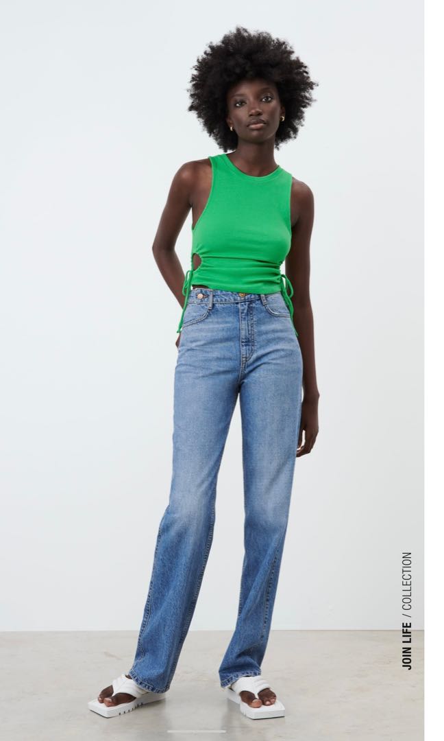 Zara High Rise Full Length Jeans, Women 