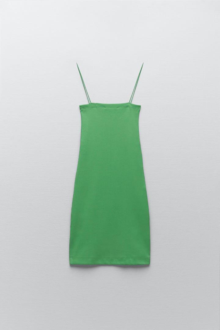 ZARA】ribbed dress green M, Women's ...
