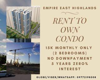 15K Monthly 2BR Condo NO DP FOR SALE PASIG CAINTA RENT TO OWN EMPIRE EAST BGC EASTWOOD ANTIPOLO