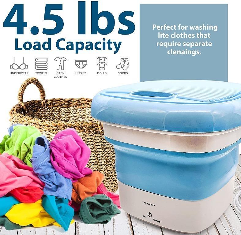 Mini Portable Washing Machine - Small Foldable Bucket Washer for Clothes-  For Camping, RV, Travel, Small Spaces. (Pink) 