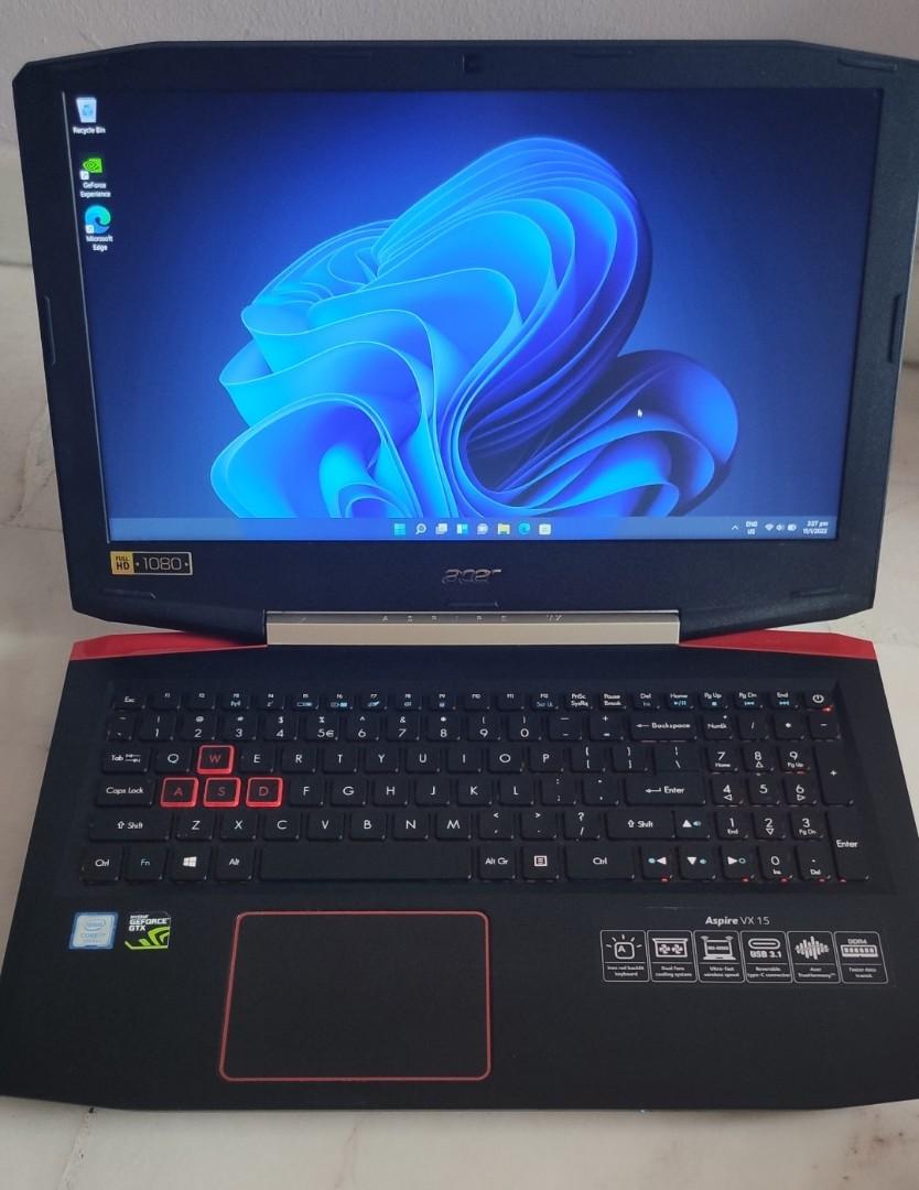 Acer Aspire VX15 Nitro Gaming laptop i77th 8GB ram GTX1050 iron red — free download