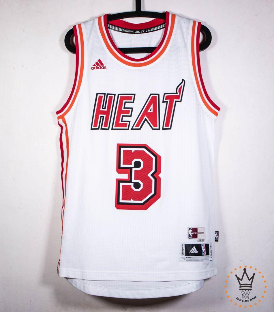 2014-16 MIAMI HEAT WADE #3 ADIDAS JERSEY (AWAY) Y - Classic American Sports