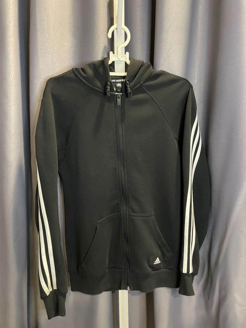 ADIDAS SPORTSWEAR 3-STRIPES HOODED TRACK TOP, Men's Fashion, Clothes,  Outerwear on Carousell