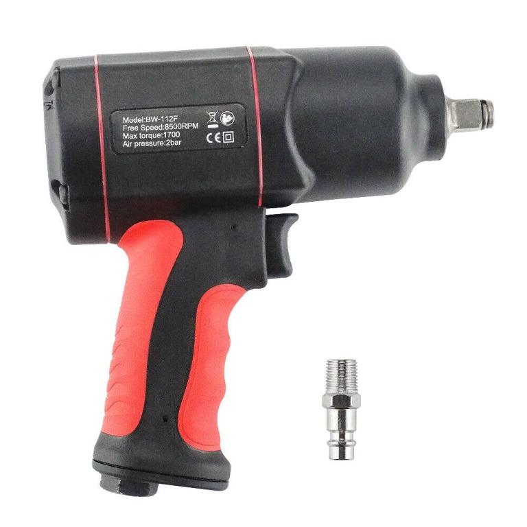 Air Impact Wrench Composite Air Impact Gun Twin Hammer 1700Nm 1/2" Sq Drive New 