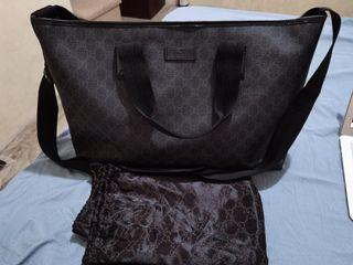 Authentic Gucci GG plus tote bag with zipper closure