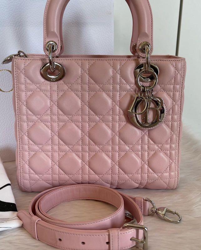 Authentic Medium Lady Dior Sakura Pink — beat the price increase , Luxury,  Bags & Wallets on Carousell