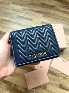 (Negotiable) Authentic Navy Miu Miu wallet, Luxury, Bags & Wallets 