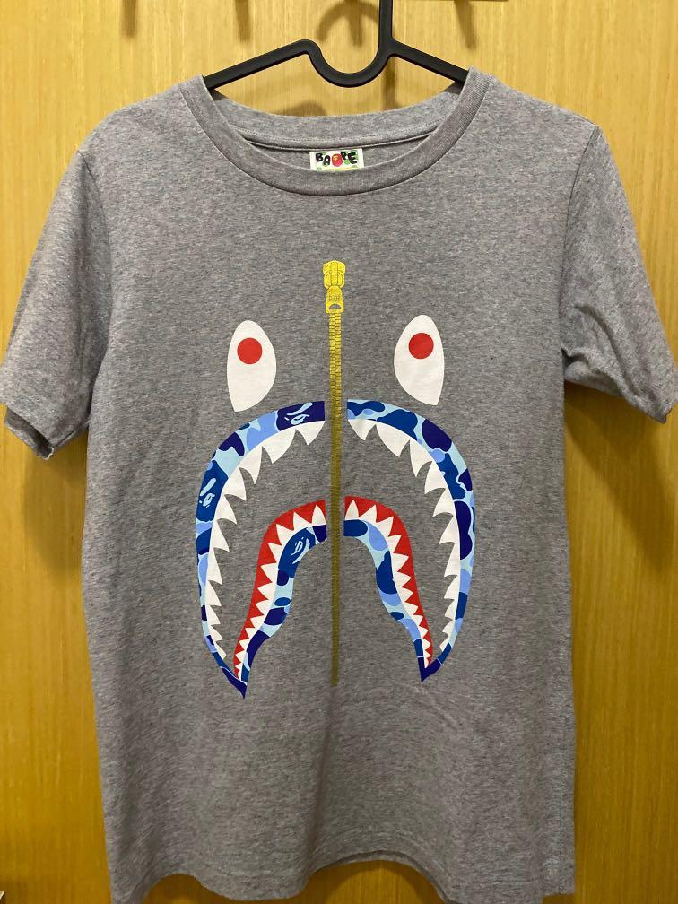Bape blue camo shark tee hotsell