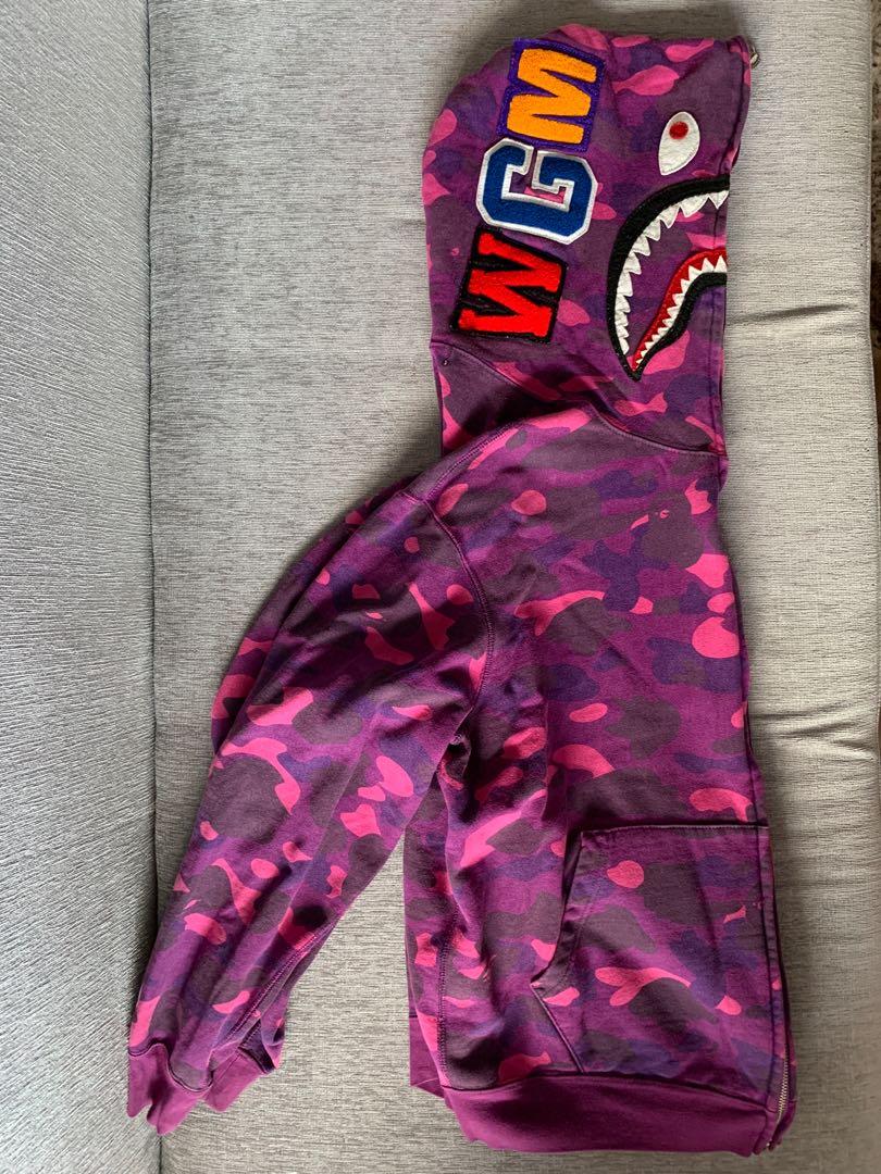 BAPE Purple Camo Shark Hoodie Jacket Classic