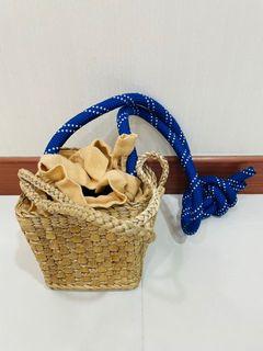 Basket bag with fisherman rope straps