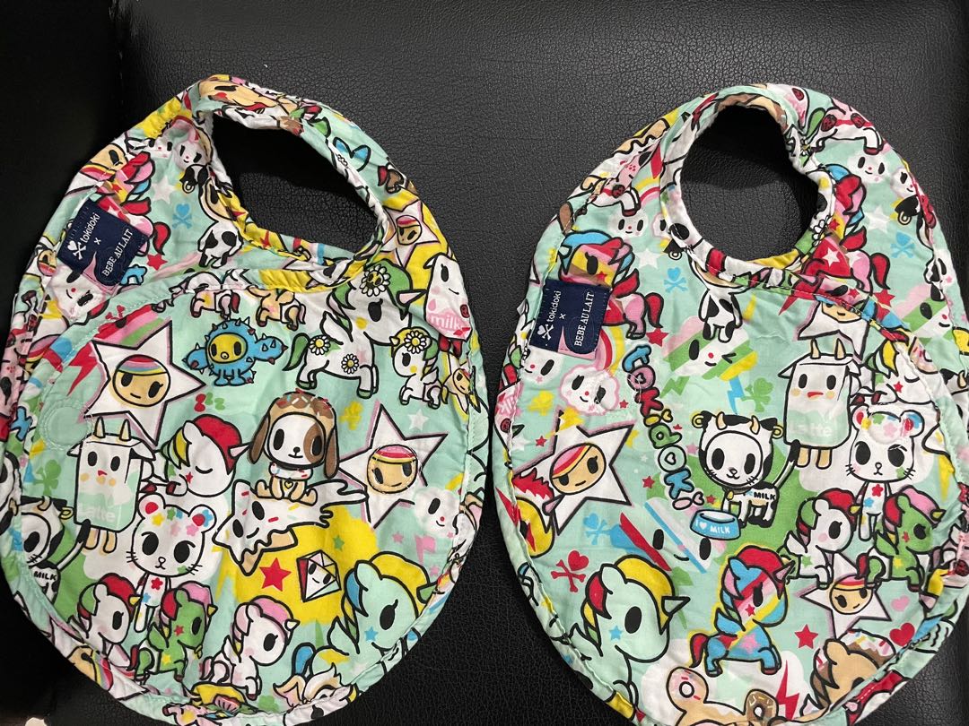 Bebe Au Lait Quadruple Bib Tokidoki Unikiki 2pcs Babies Kids Nursing Feeding Weaning Toddler Feeding On Carousell
