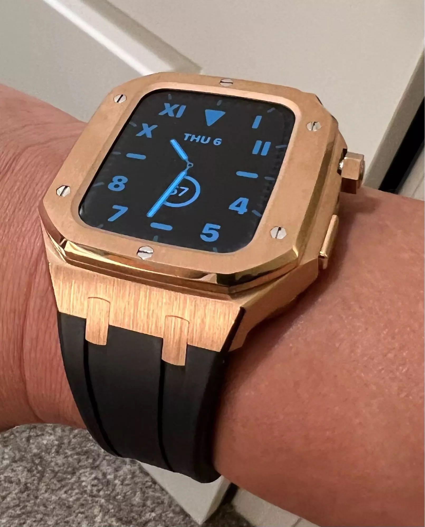 Series 8 Best seller ap look series 7 6 5 Apple Watch 44mm 45mm rosegold iwatch case strap bracelet case
