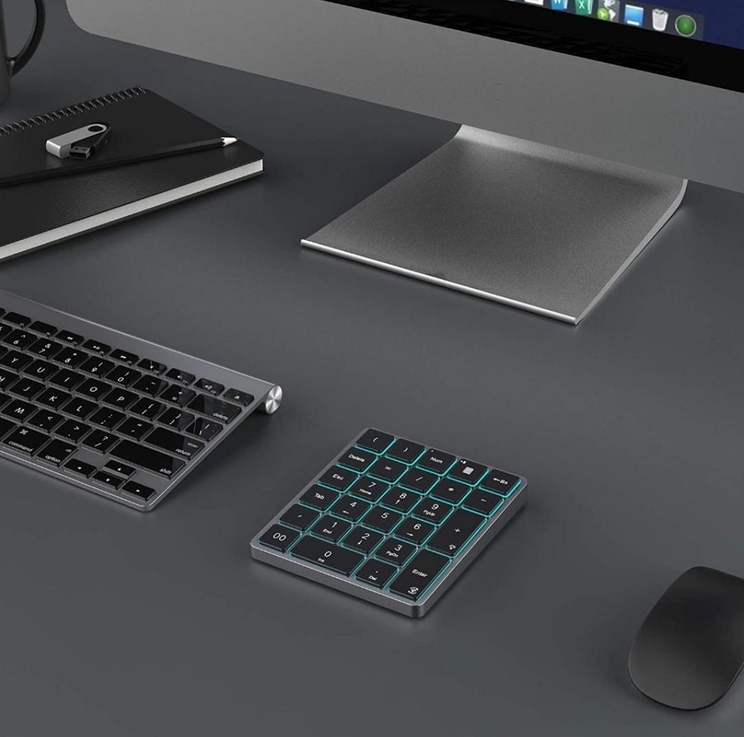 Bluetooth Backlit Numeric Keypad, Jelly Comb Wireless Rechargeable