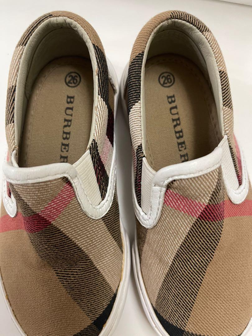 Burberry Kids Shoes (Category: Babies & Kids Fashion) located in Pasig City. Submitted by cosk.co (Listing ID 1136797911, Image 2). Description: Gently Used. Needs a little cleaning. Please refer on the photos for condition. Size 26/C9. Burberry Children’s unisex check slip on sneakers. COSK.CO only sell 100% authentic US items. .