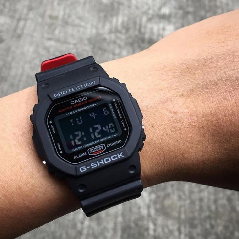 G shock dw5600 black red online