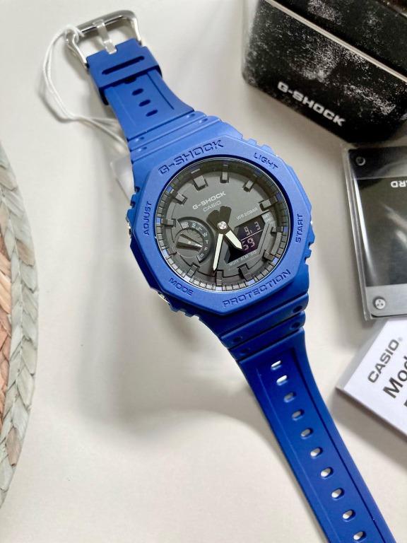 Casio G Shock GA 2100 2A Navy Blue Analog Digital Octagon Fashion