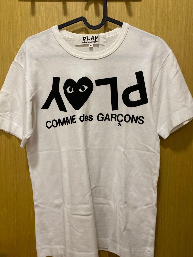 CDG Inverted Text Logo Tee, Men's 