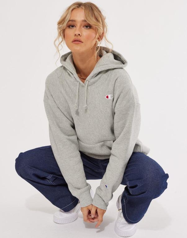 Champion Women s Reverse Weave Pullover Hoodie Oxford Grey XS