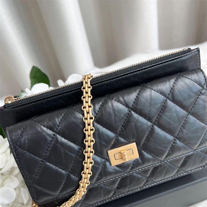 ✖️SOLD✖️Chanel 2.55 Reissue WOC in Black Distressed Calfskin AGHW, Luxury,  Bags & Wallets on Carousell