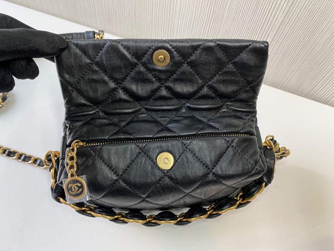 Chanel Quilted Crumpled Lambskin Small CC Link Black, Women's Fashion, Bags  & Wallets, Cross-body Bags on Carousell