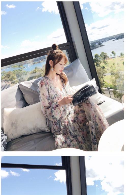 Chiffon 2 piece dress hot sale