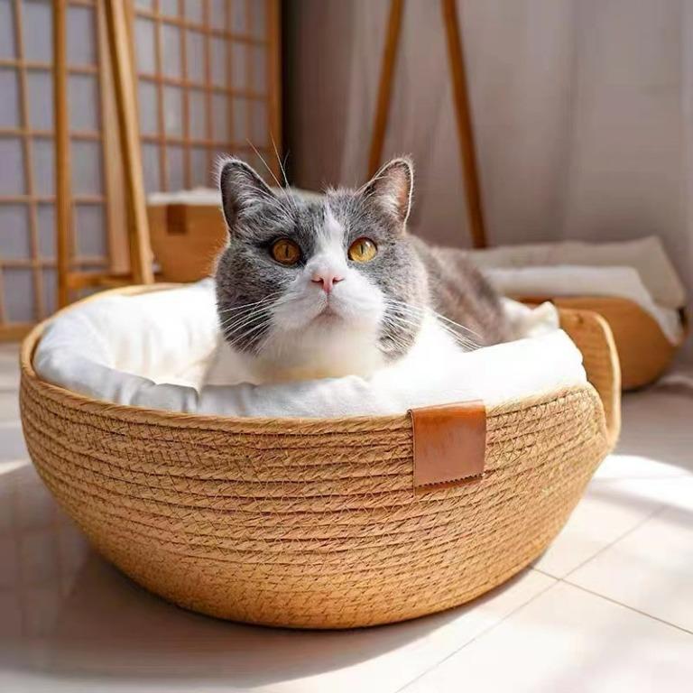 Braided cat bed top