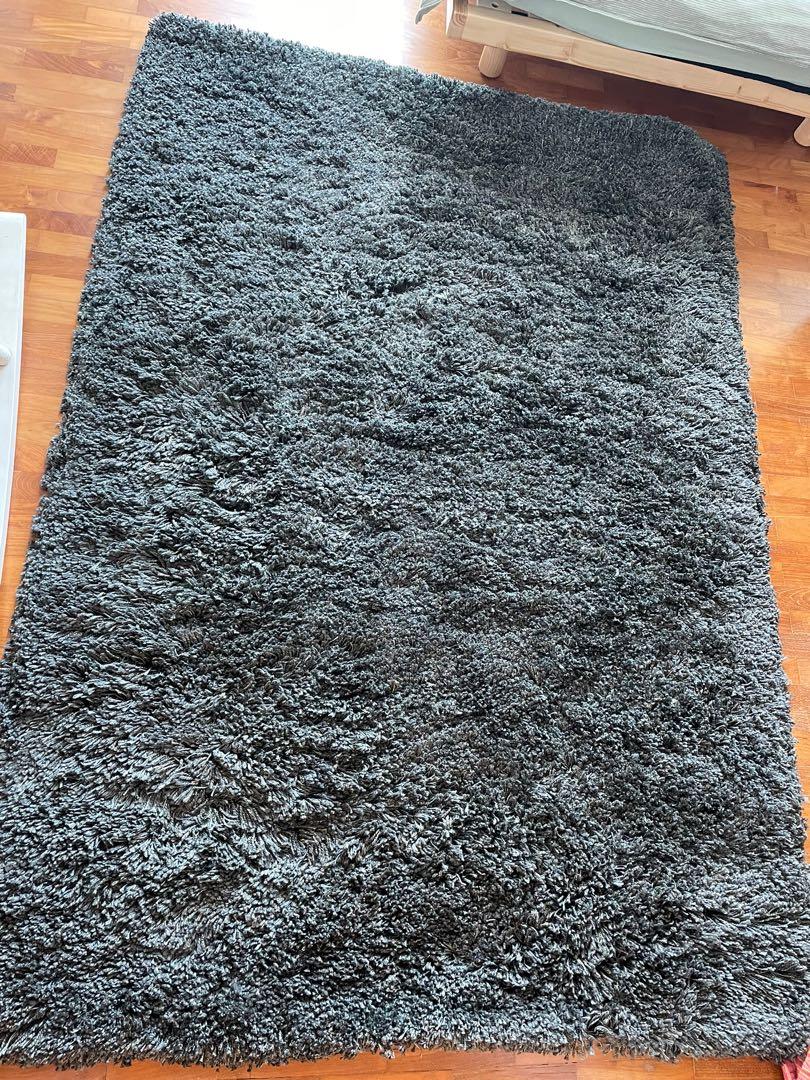 Dark Grey High Pile Rug, Furniture & Home Living, Home Decor, Carpets