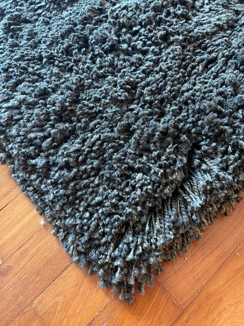 Dark Grey High Pile Rug, Furniture & Home Living, Home Decor, Carpets