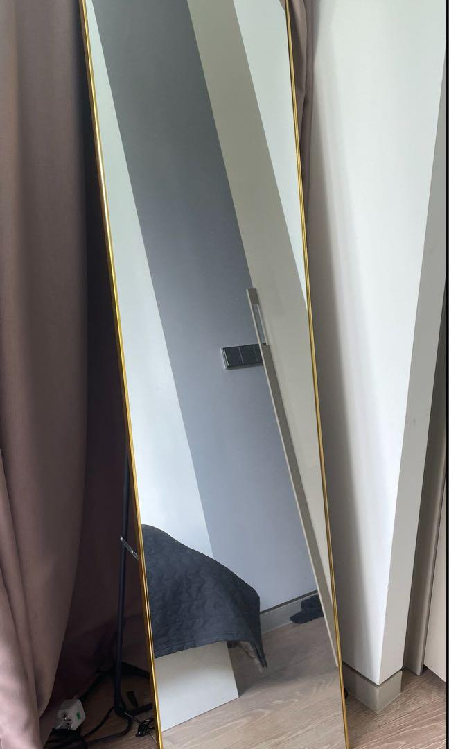 Floor fulllength mirror (gold trim), Furniture & Home Living, Home