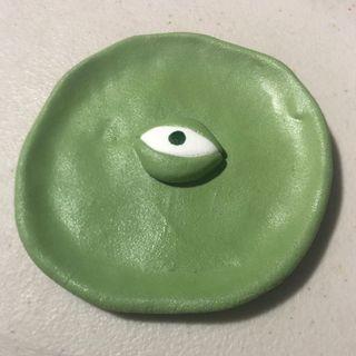 green eye jewelry crystal trinket tray holder