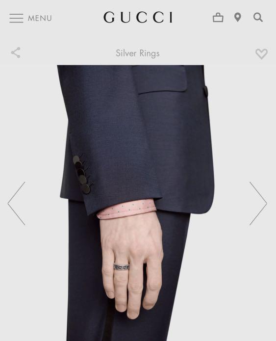 Gucci silver ring with on sale square g