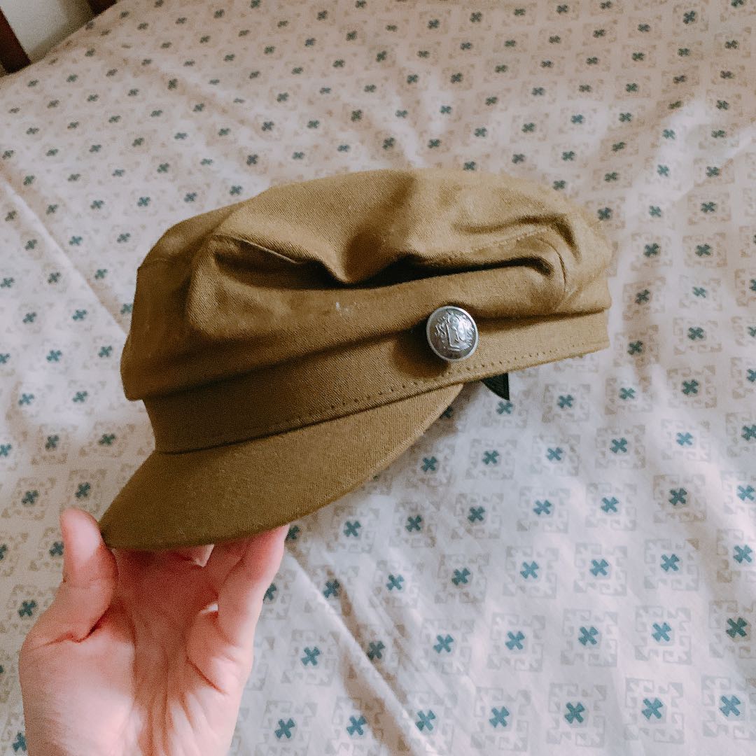 H\u0026M green paperboy cap hat, Women's 