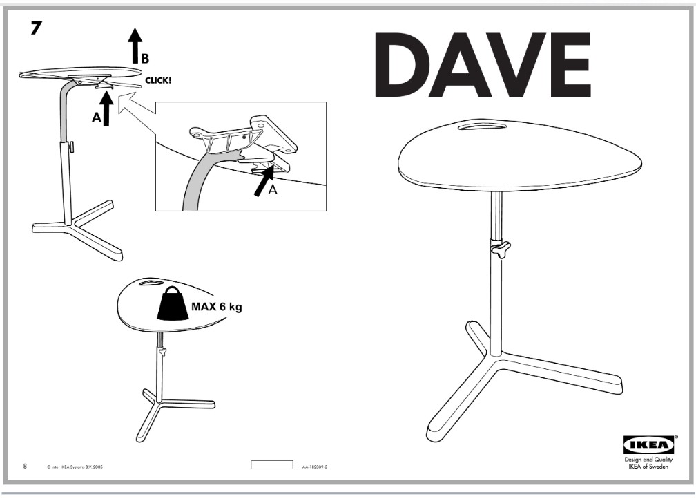 Ikea Dave Laptop Stand, Furniture & Home Living, Furniture, Tables