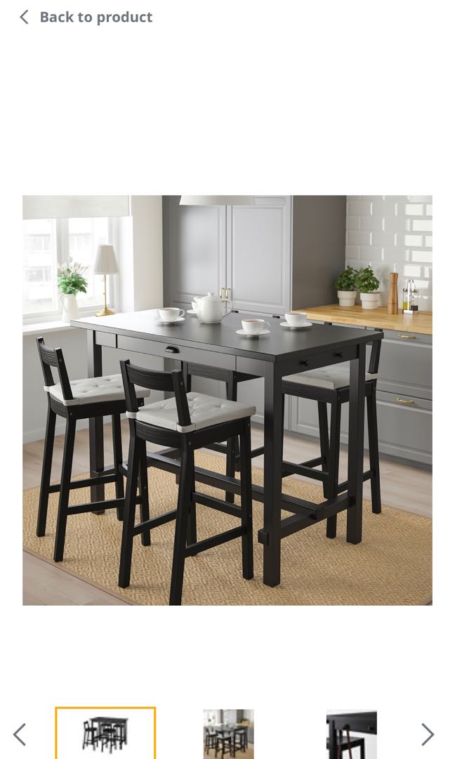 IKEA High Table & 4 Chairs, 傢俬＆家居, 傢俬, 桌子 Carousell