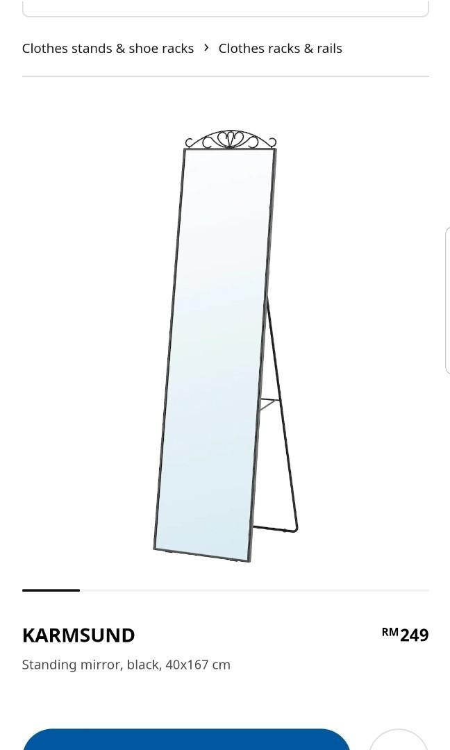 IKEA KARMSUND Standing mirror, black40x167 cm, Furniture & Home Living