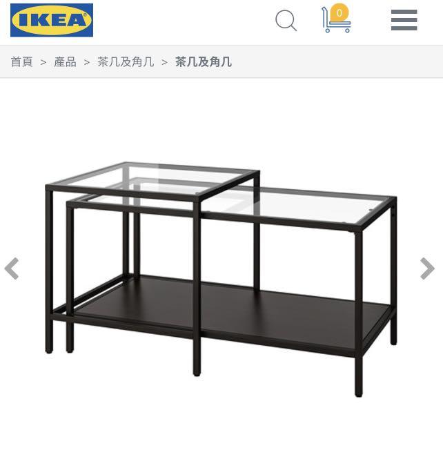 Ikea VittsjÖ 茶几 2件套裝 棕黑色 玻璃nest Of Tables Set 2 Black Brown Glass 傢俬 家居 桌子 Carou Ikea VittsjÖ 茶几 2件套裝 棕黑色 玻璃, Vittsjö Coffee Table Black Brown Glass 75cm
