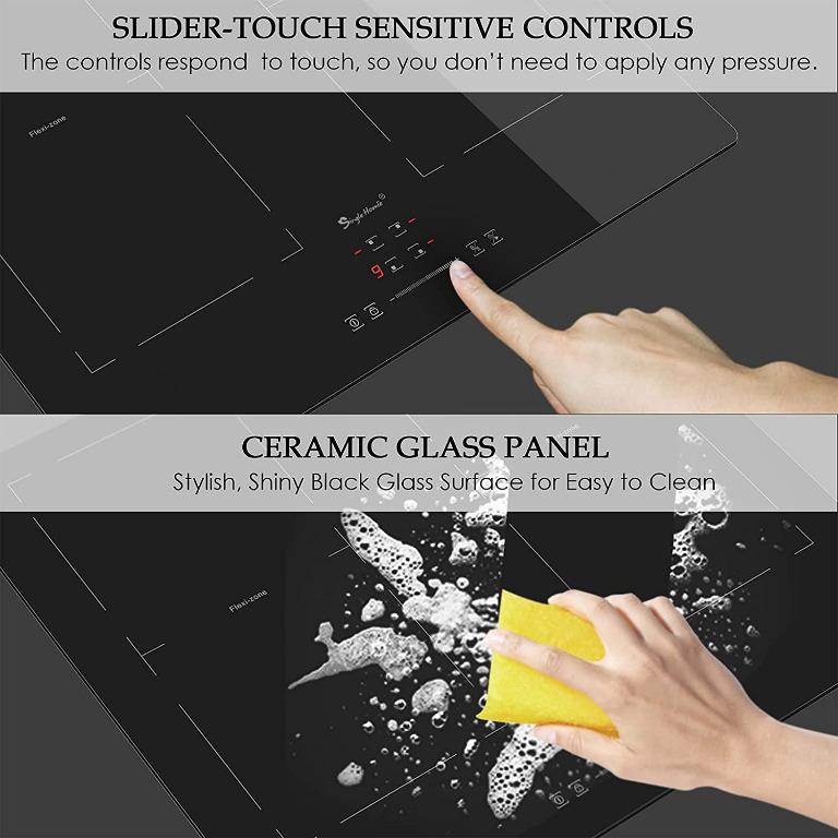 Induction Hob Flexi Zones, Electric Cooktop 60cm Builtin Hob with 4