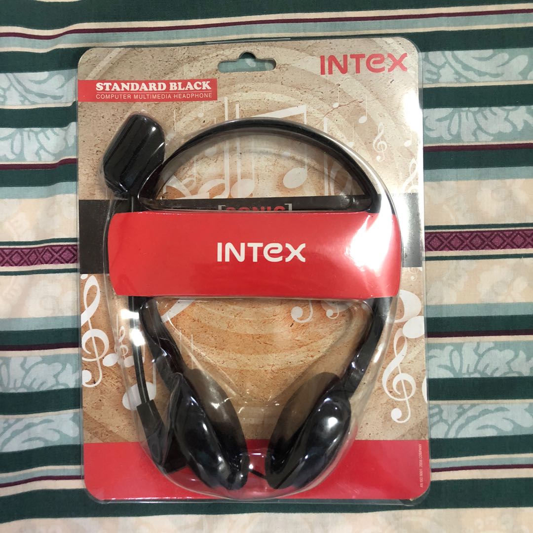 INTEX black computer multimedia headphone, Computers & Tech, Parts