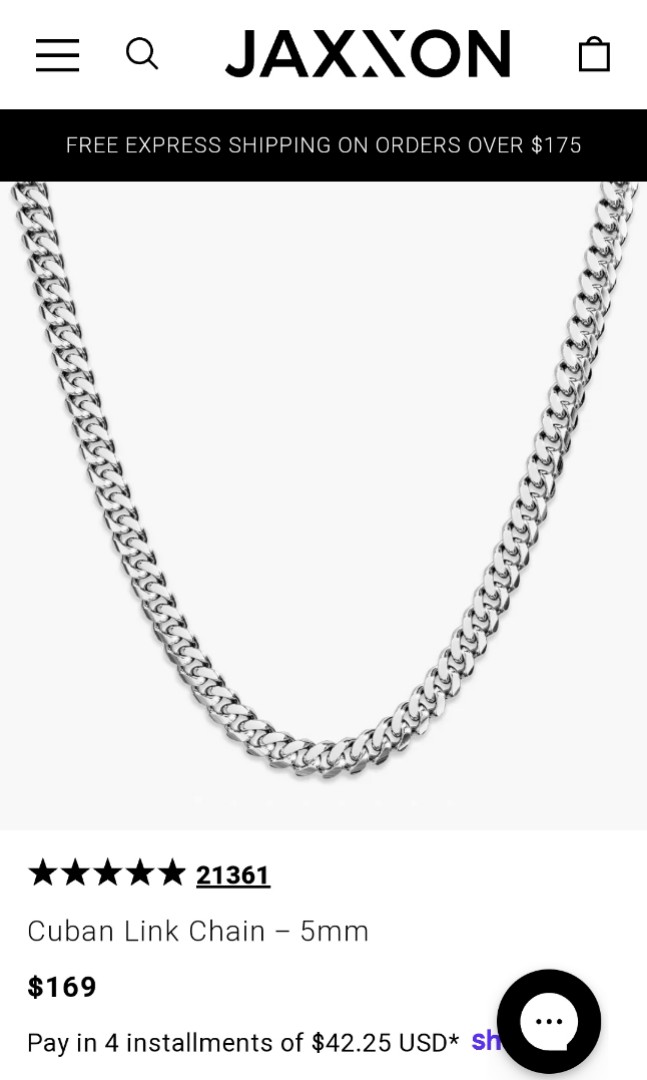 Jaxxon Cuban Link Silver Chain 5mm 