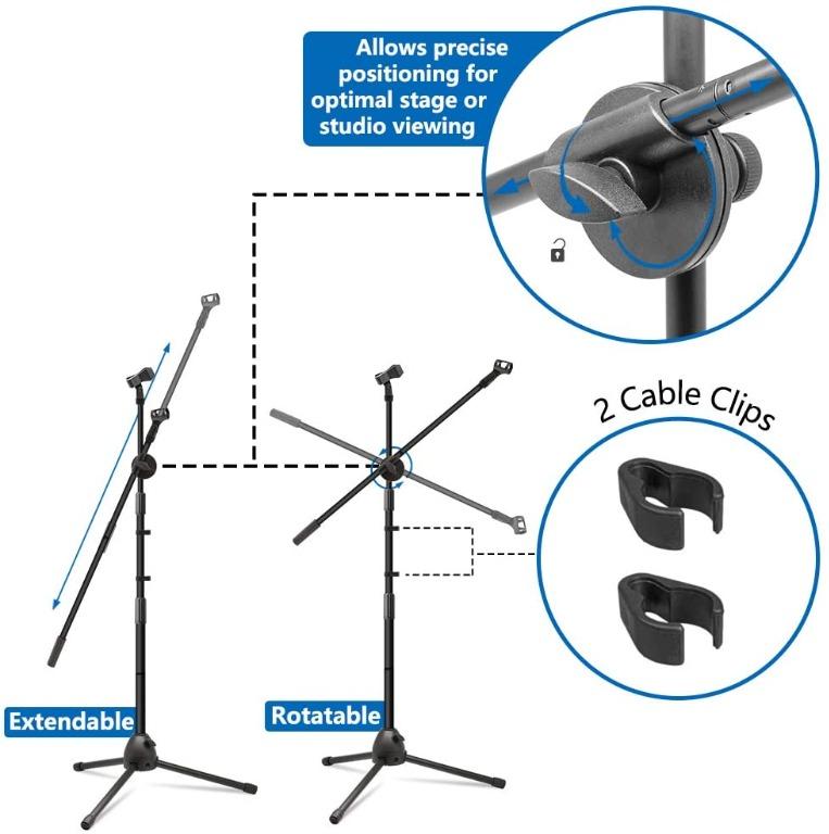 "K KASONIC Microphone Stand, Heavy Duty Adjustable Collapsible Tripod