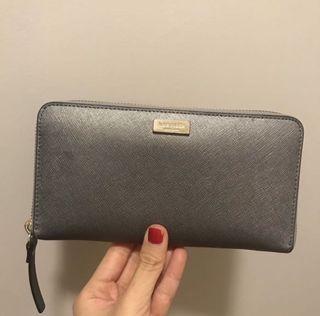 Kate Spade Gray Zip-Around Continental Wallet