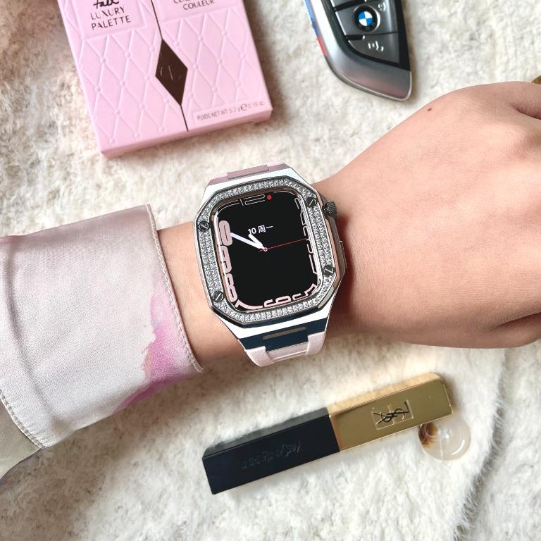 Diamond encrusted apple discount watch