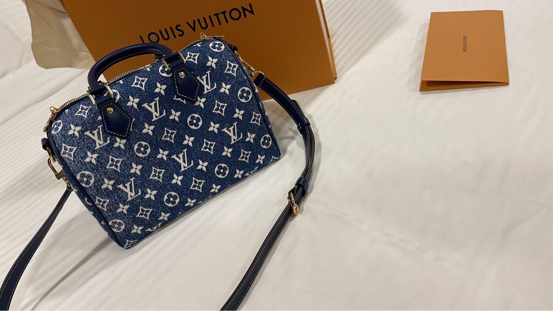 Louis Vuitton Monogram Denim Speedy Bandouliere 25 - Blue Handle
