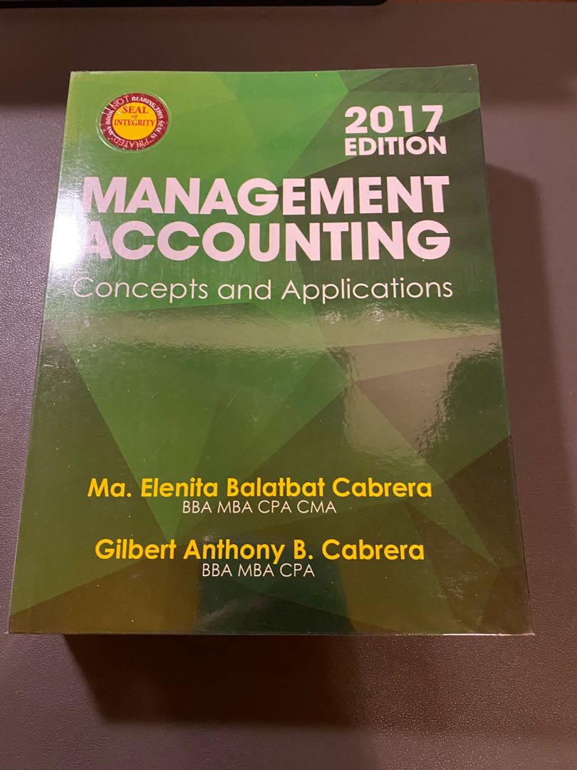 Management Accounting (2017 edition) by Cabrera and Cabrera, Hobbies