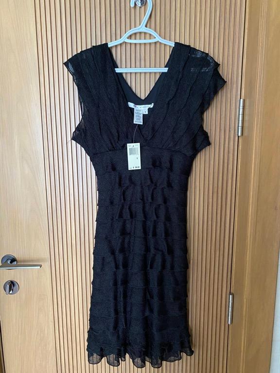 Max Studio Smocked Lace Tiered Black Dress Women s Fashion Dresses Sets Dresses on Carousell