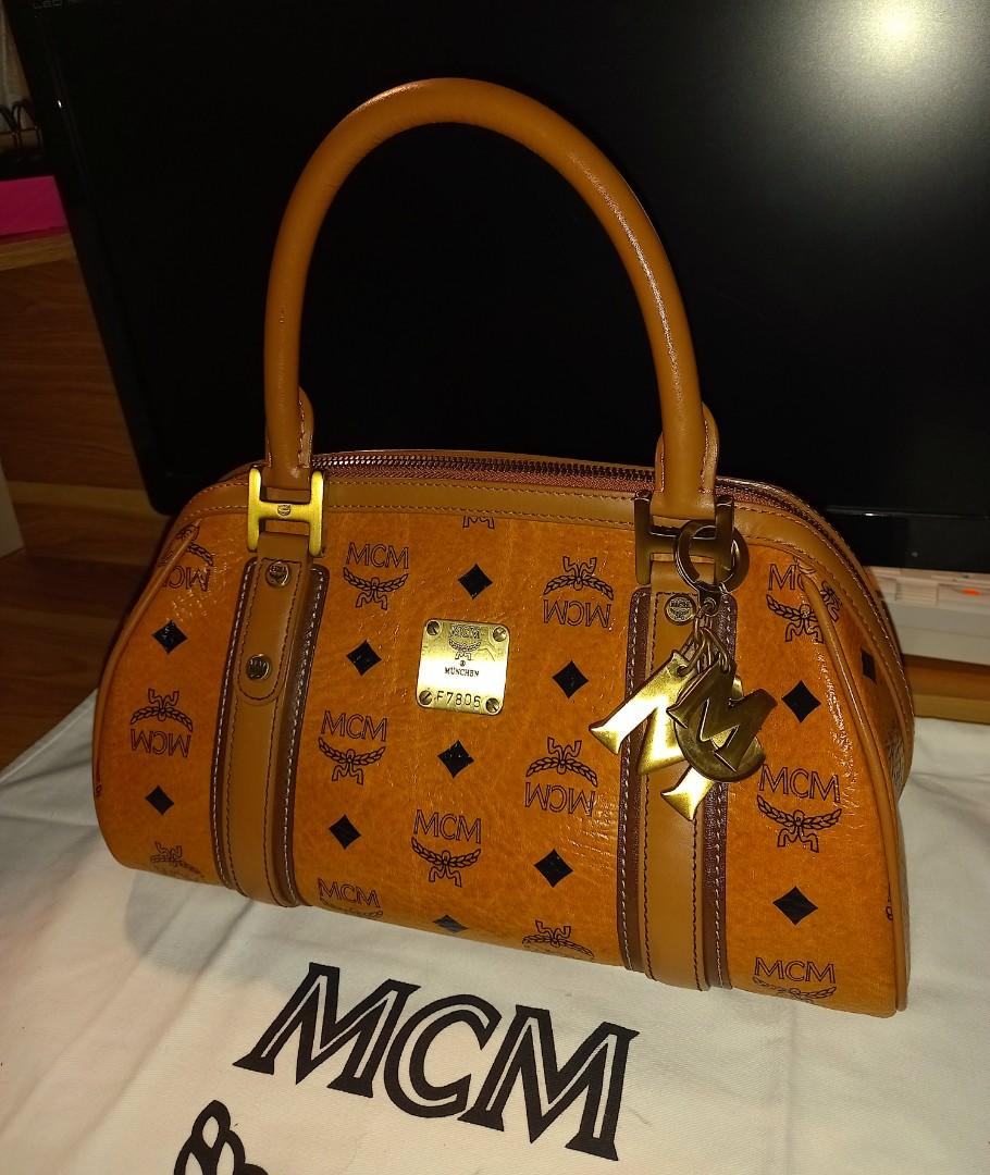 Authentic MCM Cognac Alma Handbag