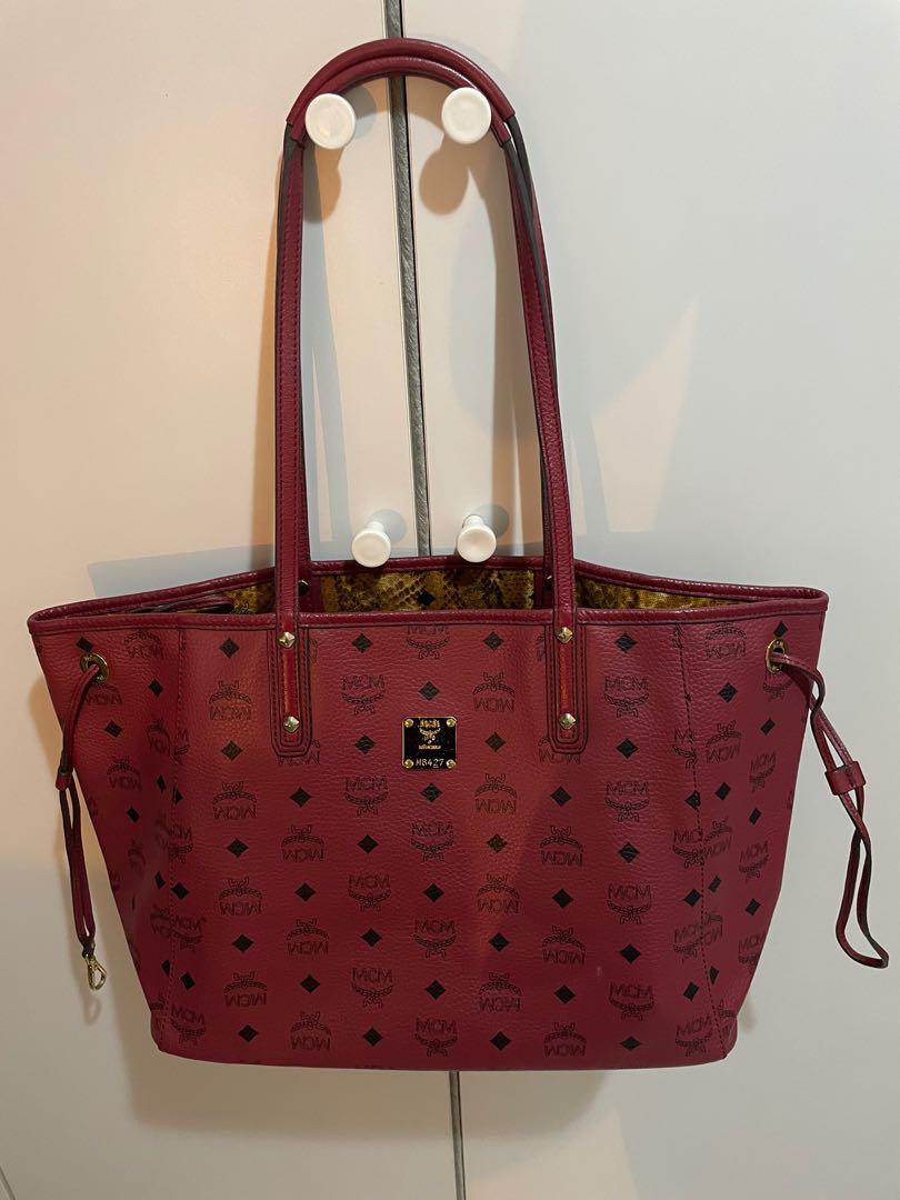 Mcm tote clearance bag red