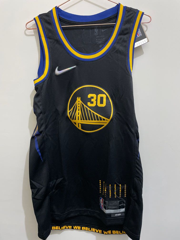 Nike Men's Stephen Curry Golden State Warriors City Edition Swingman Jersey - Black