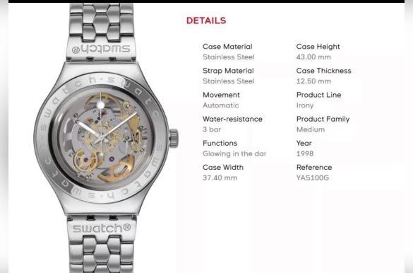 Swatch men's yas100g shop