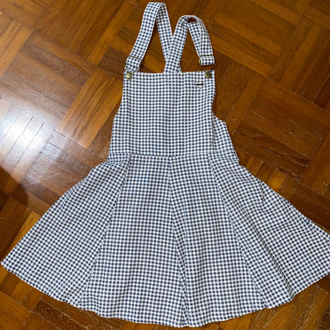 patterned pinafore dress